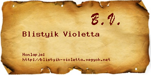 Blistyik Violetta névjegykártya